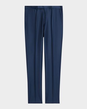Ermenegildo Zegna Men & apos;s Trofeo Wool Slim Flat-Front Pants