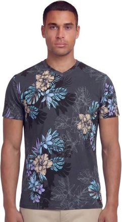 Lords of Harlech Exotic Floral Mens Vneck Tee in Exotic Floral Black at Nordstrom, Size Xx-Large
