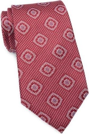 Duchamp Medallion Jacquard Silk Tie in Burgundy at Nordstrom Rack