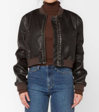 Velvet Heart Becca Vegan Leather Jacket In Vintage Brown