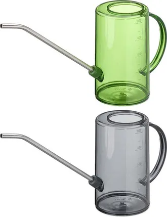 OEM Juego De 2 Regaderas De Interior De 1 L De Pl&aacute;stico Y Acero Inoxidable Con Boquilla Larga Para Plantas De Interior, Color Gris/verde
