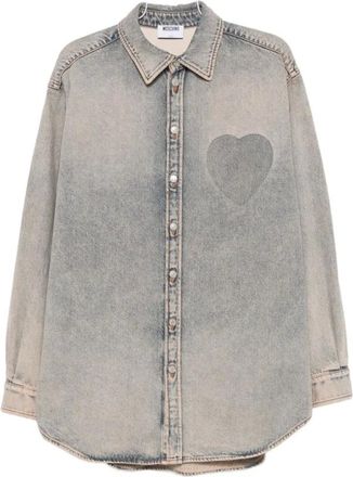 Moschino Overhemden, Heren, Grijs, S, Nylon, Moschino Shirts