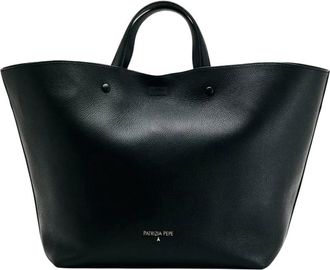 Patrizia Pepe Onvoltooide Leren Schoudertas - Dames - Shoppers - Zwart - ONE Size - Polyester - Tassen