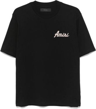 Amiri Zwart Katoenen Jersey Logo T-shirt - Heren - T-shirts - Zwart - 2XL - Katoen - Tops