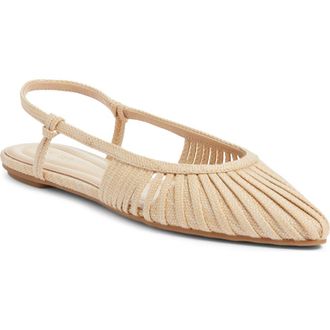 Open Edit Kaira Woven Slingback Flat in Natural at Nordstrom, Size 7.5