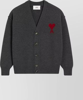 Ami heart cardigan with ribbed cuffs and hem