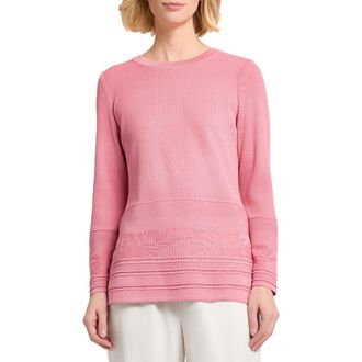 Misook Mixed Stitch Relaxed Fit Sweater in Honey Suckle at Nordstrom, Size Medium