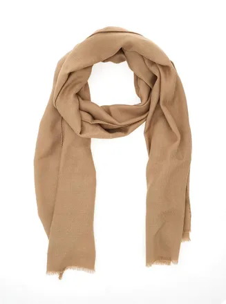 Max Mara Wool-Silk Blend Scarf - Beige