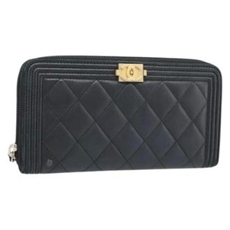 Chanel Pre-owned Wallets, female, Black, Size: ONE SIZE Pre-owned Long Wallet