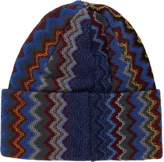 Missoni Mens Beanie, Brown Wool Acrylic Hat
