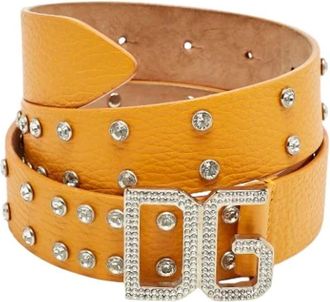 Dolce & Gabbana Pre-owned Belts, female, Orange, Size: ONE SIZE Pre-owned Slim Leather Belt