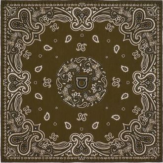 Ferragamo Men Arabesque print bandana Green