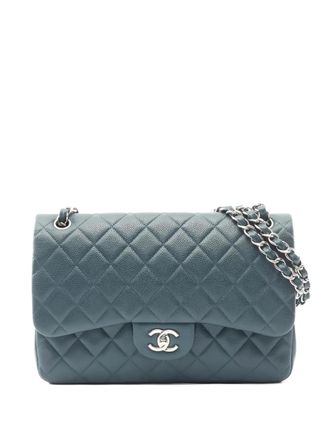 Chanel 2014-2015 30 Double Flap shoulder bag - women - Caviar Leather - One Size - Blue