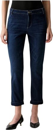 Fracomina Cindy Slim-fit Jeans - Dames - Cropped Jeans - Blauw - W30 - Katoen - Jeans