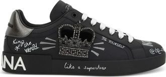 Dolce & Gabbana Schoenen, Heren, Zwart, 41 EU, Portofino Sneakers