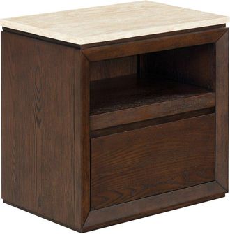 Safavieh Couture Alaura Travertine Top Nightstand