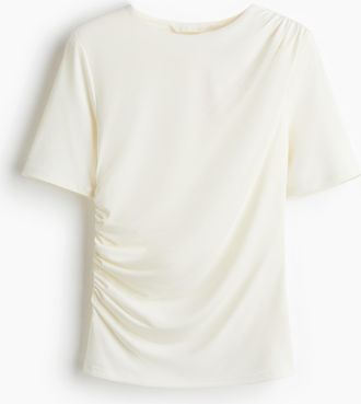 H&M Drapiertes Shirt - White