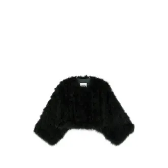 Yves Salomon Feather-trim Cropped Jacket