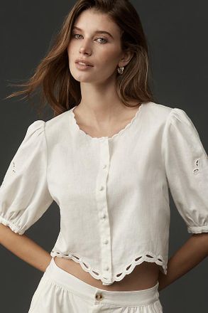 ASTR the Label Joellyn Half-Sleeve Buttondown Top