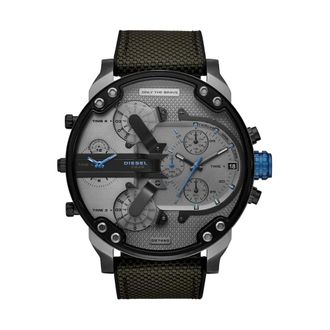 Diesel Accessoires, Heren, Grijs, ONE Size, Nylon, Mr. Daddy 2.0 Horloge