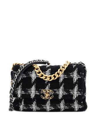 Chanel 19 Flap Bag Quilted Tweed Large crossbody bag - Black