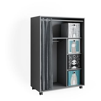 Vicco Armario De Ropa Doros, Gris, 100 X 146.6 Cm Con Cajas Plegables Vicco