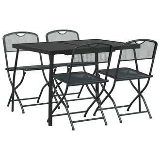 vidaXL Juego De Muebles De Exterior 5 Pcs Gris Antracita Vidaxl