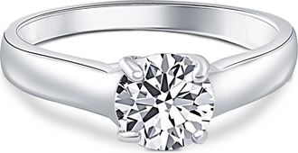 Pompeii3 1 Ct Solitaire Round Cut Diamond Engagement Ring 14k White Gold Lab Grown
