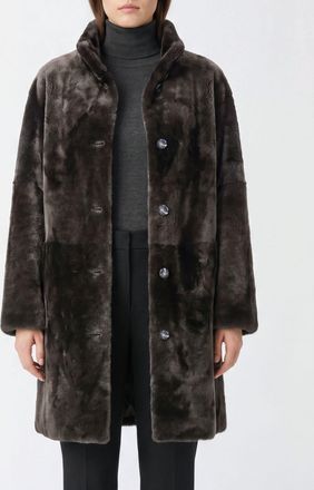 Yves Salomon Fur Coat Woman color Black
