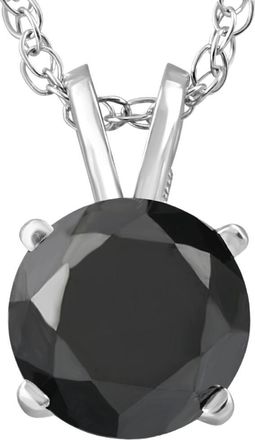 Pompeii3 2 Ct Black Diamond Solitaire Pendant in 14k White or Yellow Gold 18 Necklace