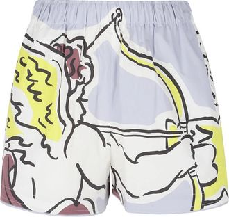 Tory Burch Cotton Camp Short - Dames - Korte Broeken - Veelkleurig - S - Katoen - Korte Broeken