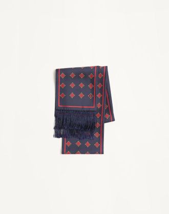 Valentino Garavani Opticool Silk Bandeau Scarf With Fringe