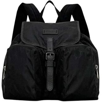 Gucci Pre-owned Nylon Backpack - unisex - Gucci Vintage - Vintage Backpacks - Black - ONE SIZE - Pre-owned