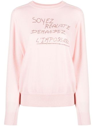 Sonia Rykiel rhinestone-embellished jumper - Pink