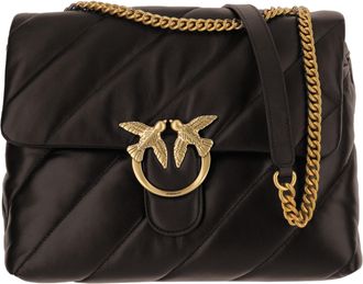 Pinko Quilted Nappa Leather Bag With Signature Love Birds Detail