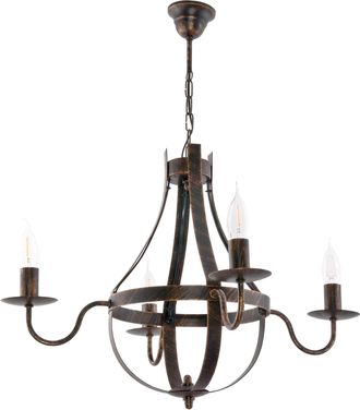 OEM L&aacute;mpara De Techo Colgante Tipo Candelabro, Color Negro Y Oro Antiguo, Modelo Elen Negro 11-361