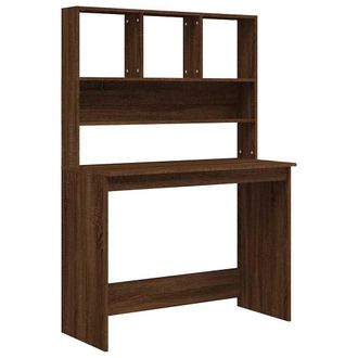 vidaXL Vidaxl - Escritorio Con Estantes Contrachapada Marr&oacute;n Roble 102x45x148cm