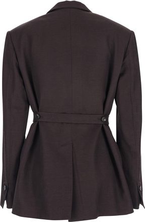 Tela Womens Double-Breasted Jacket Brown Viscose Blazers