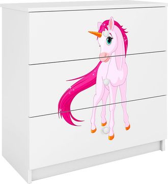 Les Tendances Les Tendances - C&oacute;moda 3 Cajones Kocot Kids Babydream Unicornio - Blanco