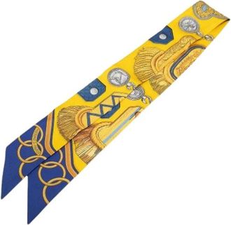 Herm&egrave;s Pre-owned Scarves, female, Yellow, Size: ONE SIZE Pre-owned Silk Scarf