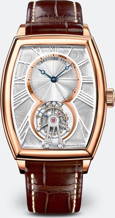 Breguet Pre-owned Breguet Heritage Tourbillon Silvered Gold Dial Mens Watch 5497BR/12/9V6