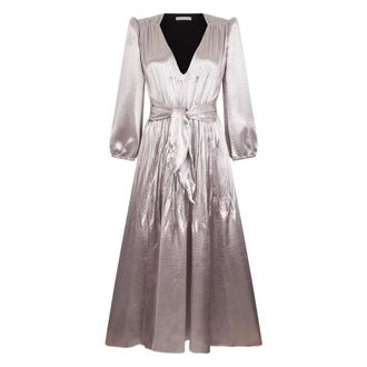 Philosophy di Lorenzo Serafini Lange satijnen jurk - Dames - Feestkleedjes - Grijs - 2XS - Satijn - Kleedjes
