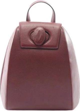 Cartier Pre-owned Leren Rugzak - Dames - Vintage Rugzakken - Rood - ONE Size - Leer - Vintage