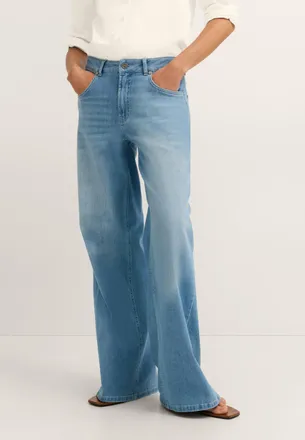 Bugatti Damen Jeans met moderne pasvorm, 5 zakken, licht uitlopend