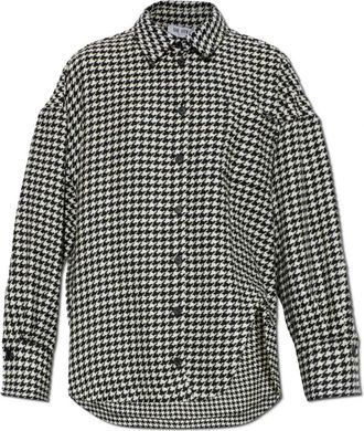 The Attico Visgraatpatroon Shirt - Dames - Overhemden - Zwart - M - Wol - Overhemden