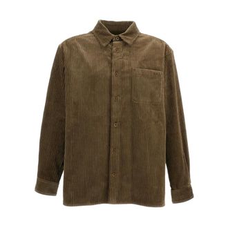 A.P.C. Corduroy Cotton Overshirt - male - A.P.C. - Casual Shirts - Brown - L - Shirts