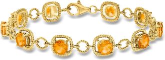 Ross-Simons Citrine Line Bracelet in 18kt Gold Over Sterling