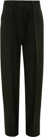 Victoria Beckham Zwarte Wollen Getailleerde Broek - Dames - Straight fit broeken - Zwart - XS - Wol - Broeken