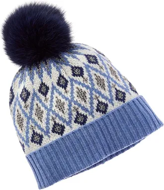 Sofiacashmere Sofiacashmere Fairisle Wool & Cashmere-Blend Hat