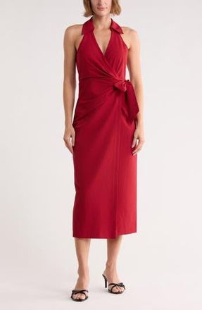 Cinq &agrave; Sept Ellison Sleeveless Wrap Dress in Bordeaux at Nordstrom Rack, Size 12